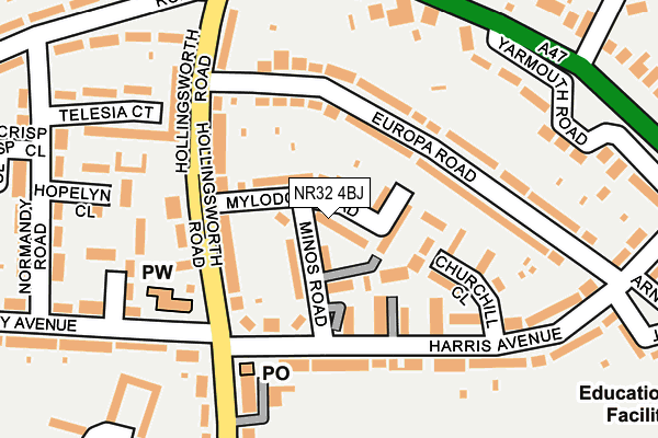 NR32 4BJ map - OS OpenMap – Local (Ordnance Survey)