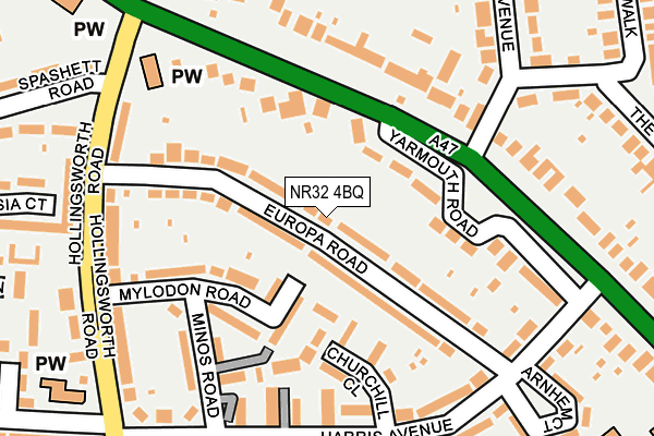 NR32 4BQ map - OS OpenMap – Local (Ordnance Survey)