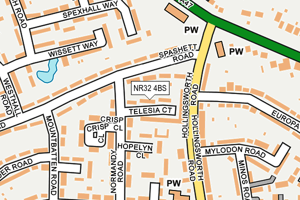 NR32 4BS map - OS OpenMap – Local (Ordnance Survey)