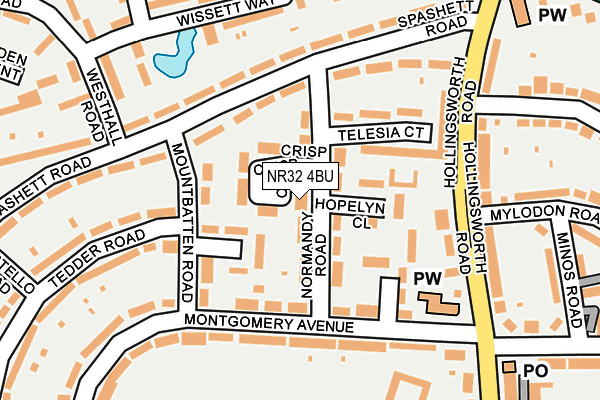 NR32 4BU map - OS OpenMap – Local (Ordnance Survey)
