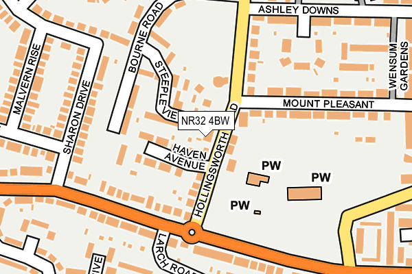 NR32 4BW map - OS OpenMap – Local (Ordnance Survey)