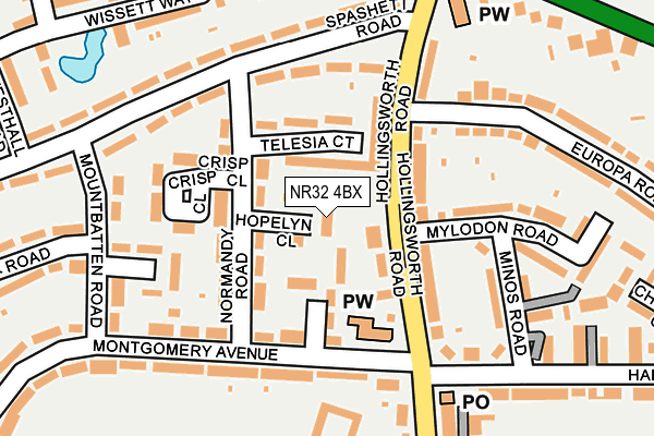 NR32 4BX map - OS OpenMap – Local (Ordnance Survey)