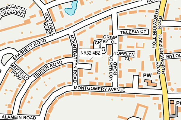 NR32 4BZ map - OS OpenMap – Local (Ordnance Survey)