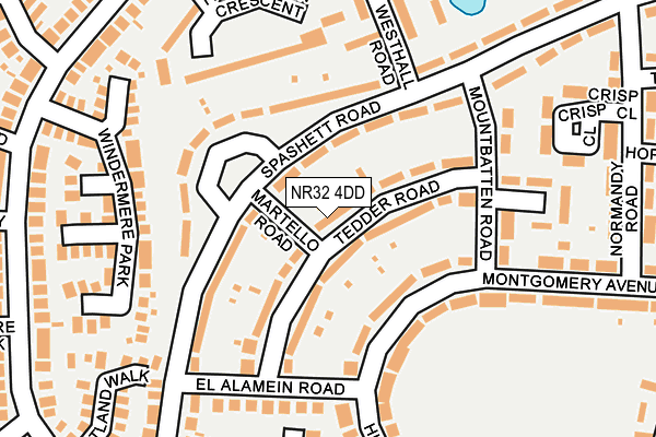 NR32 4DD map - OS OpenMap – Local (Ordnance Survey)