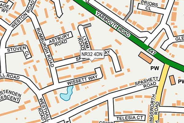NR32 4DN map - OS OpenMap – Local (Ordnance Survey)