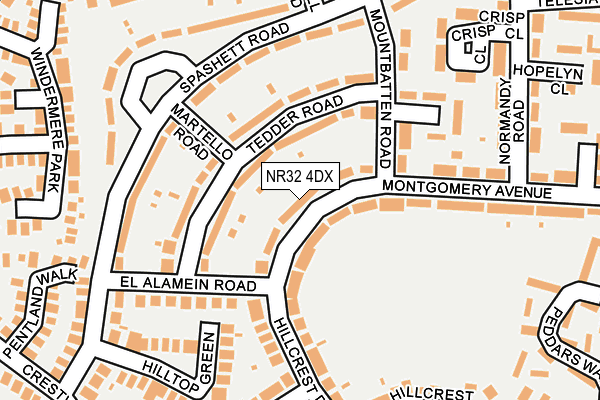 NR32 4DX map - OS OpenMap – Local (Ordnance Survey)