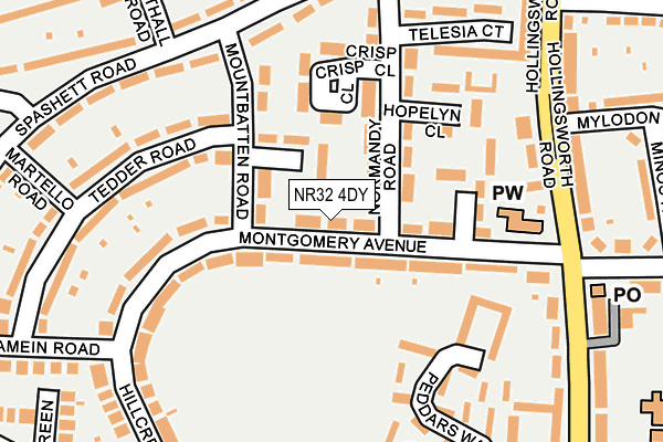 NR32 4DY map - OS OpenMap – Local (Ordnance Survey)