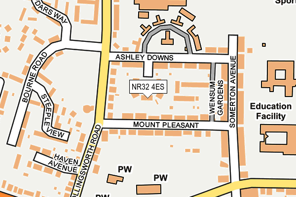 NR32 4ES map - OS OpenMap – Local (Ordnance Survey)