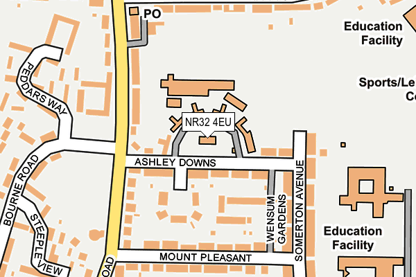 NR32 4EU map - OS OpenMap – Local (Ordnance Survey)