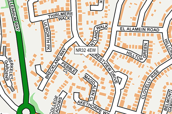 NR32 4EW map - OS OpenMap – Local (Ordnance Survey)