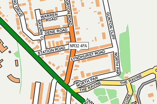 NR32 4FA map - OS OpenMap – Local (Ordnance Survey)