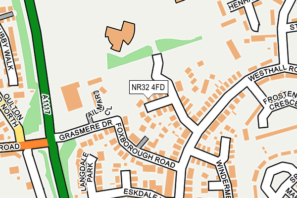 NR32 4FD map - OS OpenMap – Local (Ordnance Survey)