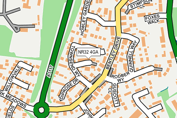 NR32 4GA map - OS OpenMap – Local (Ordnance Survey)