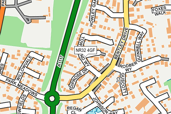NR32 4GF map - OS OpenMap – Local (Ordnance Survey)