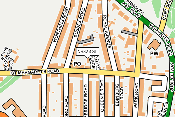NR32 4GL map - OS OpenMap – Local (Ordnance Survey)