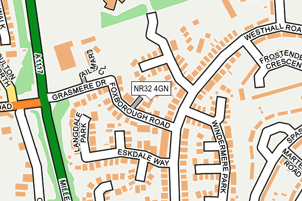 NR32 4GN map - OS OpenMap – Local (Ordnance Survey)