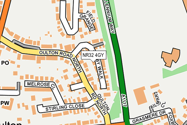 NR32 4GY map - OS OpenMap – Local (Ordnance Survey)