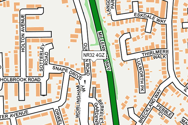 NR32 4GZ map - OS OpenMap – Local (Ordnance Survey)