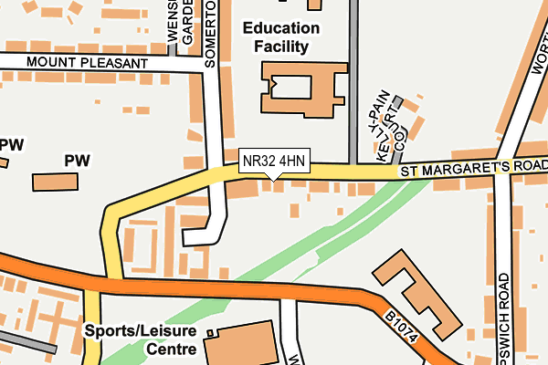 NR32 4HN map - OS OpenMap – Local (Ordnance Survey)