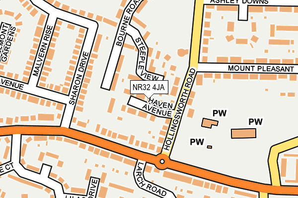 NR32 4JA map - OS OpenMap – Local (Ordnance Survey)