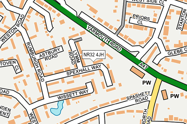 NR32 4JH map - OS OpenMap – Local (Ordnance Survey)