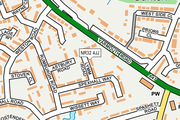 NR32 4JJ map - OS OpenMap – Local (Ordnance Survey)