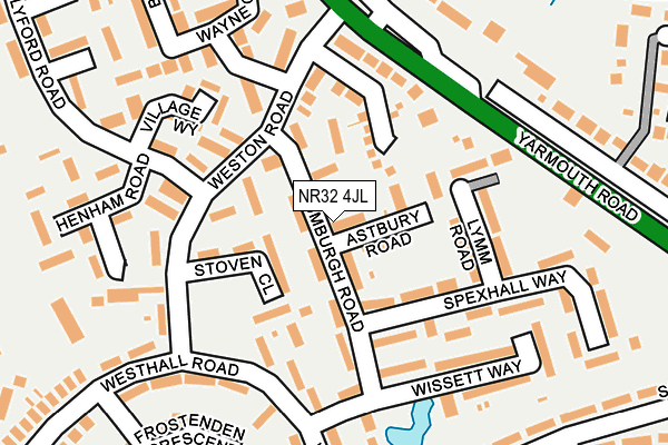 NR32 4JL map - OS OpenMap – Local (Ordnance Survey)
