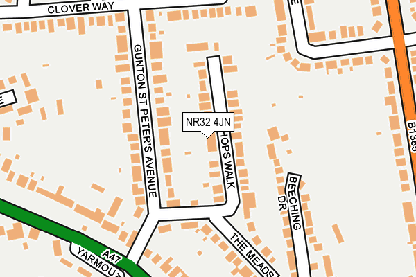 NR32 4JN map - OS OpenMap – Local (Ordnance Survey)