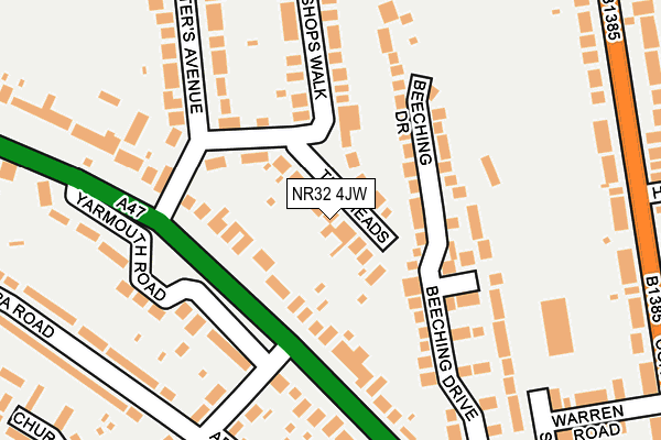 NR32 4JW map - OS OpenMap – Local (Ordnance Survey)