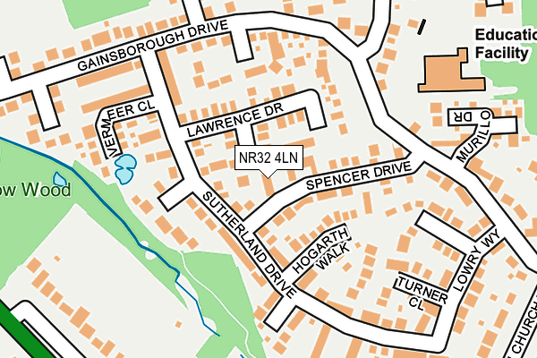 NR32 4LN map - OS OpenMap – Local (Ordnance Survey)
