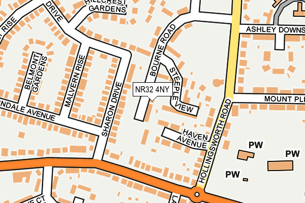 NR32 4NY map - OS OpenMap – Local (Ordnance Survey)