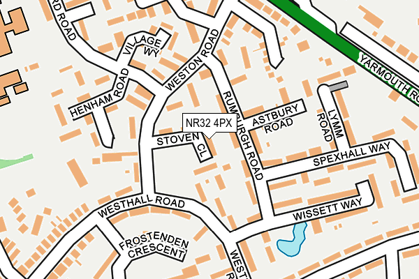 NR32 4PX map - OS OpenMap – Local (Ordnance Survey)