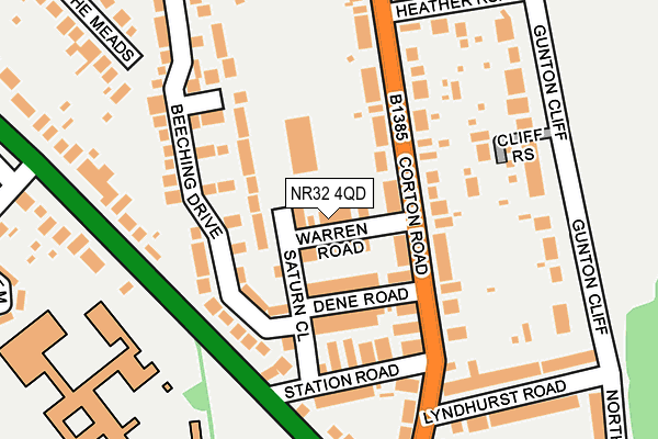 NR32 4QD map - OS OpenMap – Local (Ordnance Survey)