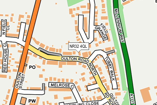 NR32 4QL map - OS OpenMap – Local (Ordnance Survey)