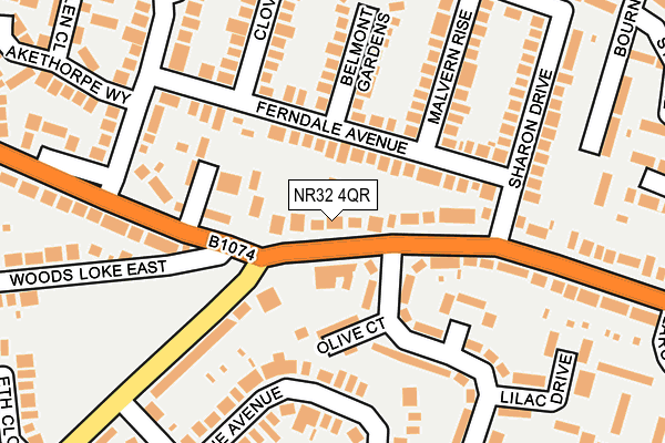 NR32 4QR map - OS OpenMap – Local (Ordnance Survey)