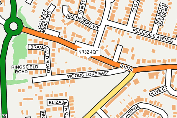 NR32 4QT map - OS OpenMap – Local (Ordnance Survey)