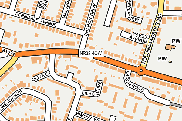 NR32 4QW map - OS OpenMap – Local (Ordnance Survey)