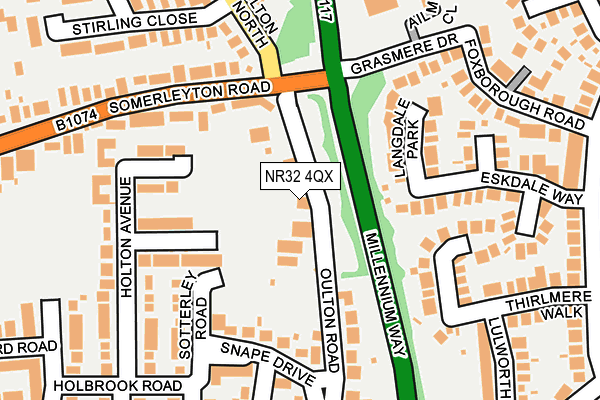 NR32 4QX map - OS OpenMap – Local (Ordnance Survey)
