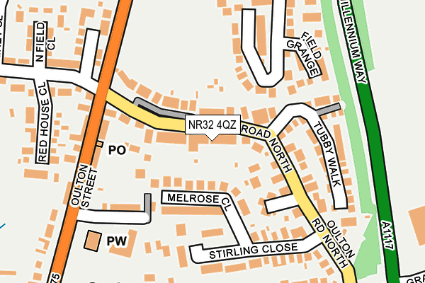 NR32 4QZ map - OS OpenMap – Local (Ordnance Survey)
