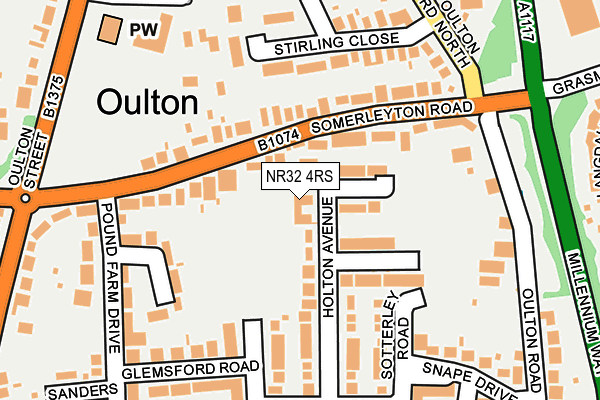 NR32 4RS map - OS OpenMap – Local (Ordnance Survey)