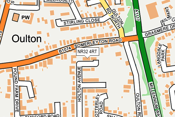 NR32 4RT map - OS OpenMap – Local (Ordnance Survey)