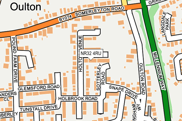 NR32 4RU map - OS OpenMap – Local (Ordnance Survey)