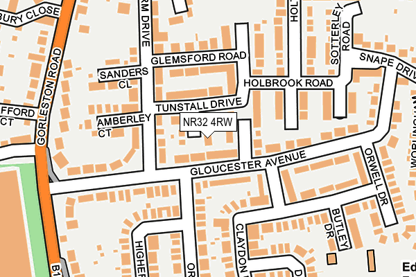 NR32 4RW map - OS OpenMap – Local (Ordnance Survey)
