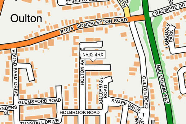 NR32 4RX map - OS OpenMap – Local (Ordnance Survey)