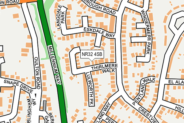 NR32 4SB map - OS OpenMap – Local (Ordnance Survey)