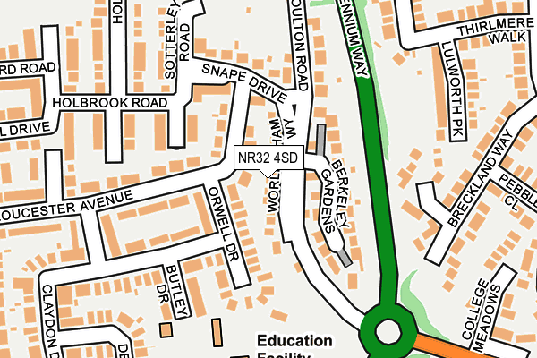 NR32 4SD map - OS OpenMap – Local (Ordnance Survey)