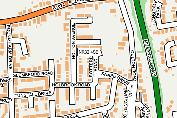 NR32 4SE map - OS OpenMap – Local (Ordnance Survey)