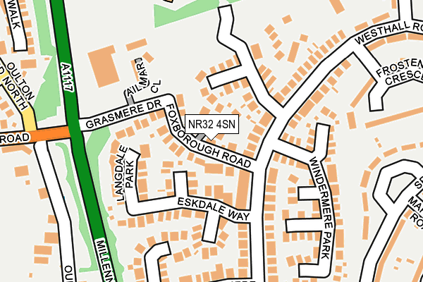NR32 4SN map - OS OpenMap – Local (Ordnance Survey)