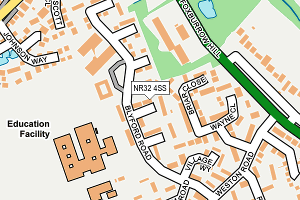 NR32 4SS map - OS OpenMap – Local (Ordnance Survey)