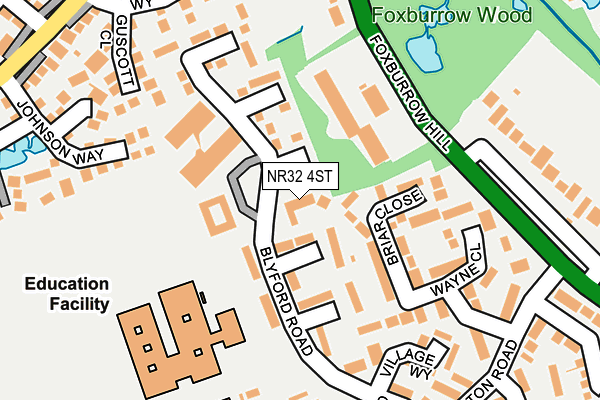 NR32 4ST map - OS OpenMap – Local (Ordnance Survey)